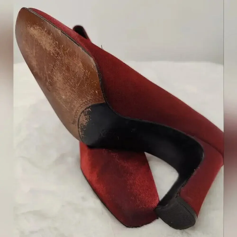 Burgundy Square toe Pump Size US 8.5M by Evan Picone